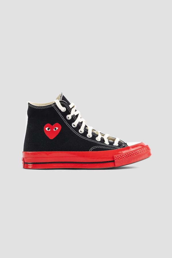 Comme Des GarçOns Play Canvas upper high-top sneaker in black