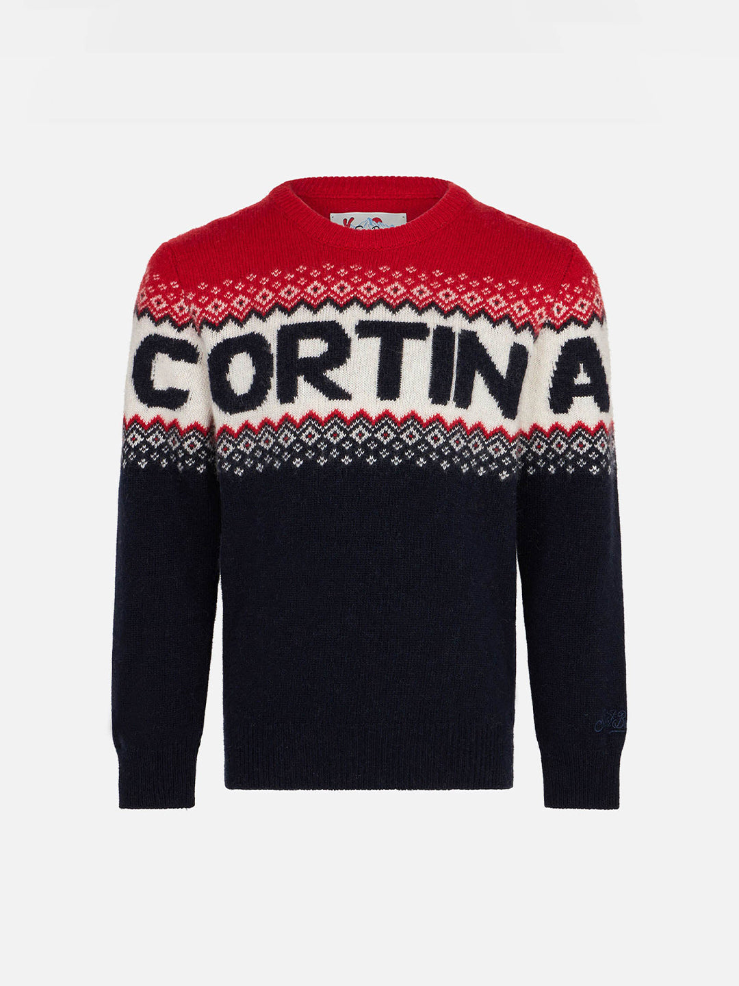 Boy Sweater With Cortina Lettering Blue