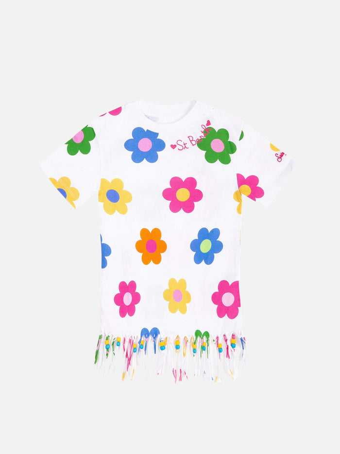 Girl Cotton Dress With Fringes __single__