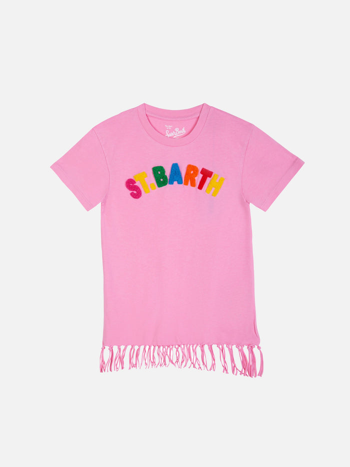 Girl Cotton Dress With Fringes __single__