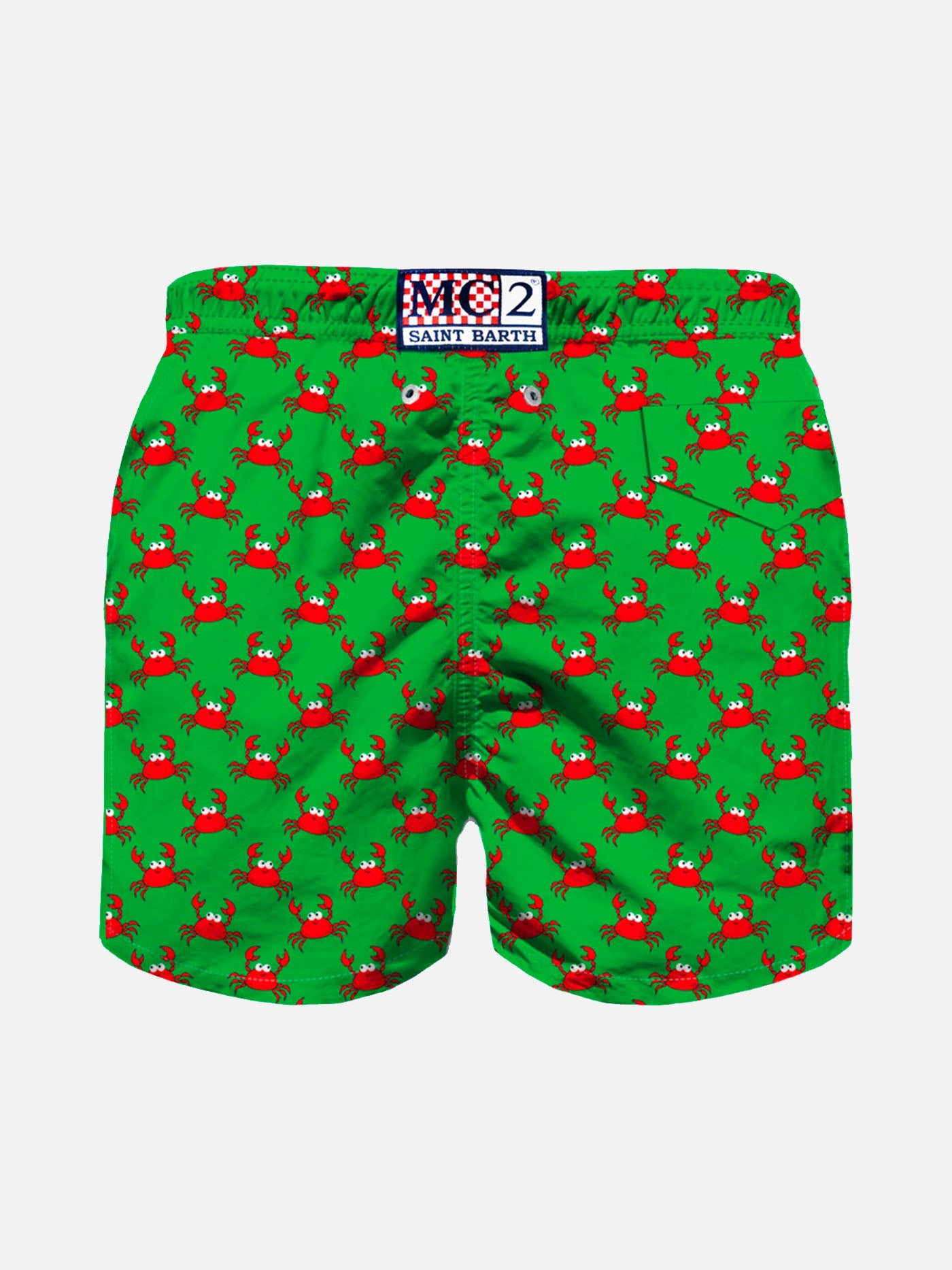 Boy Swim Shorts With Crab Print Green Swimshort