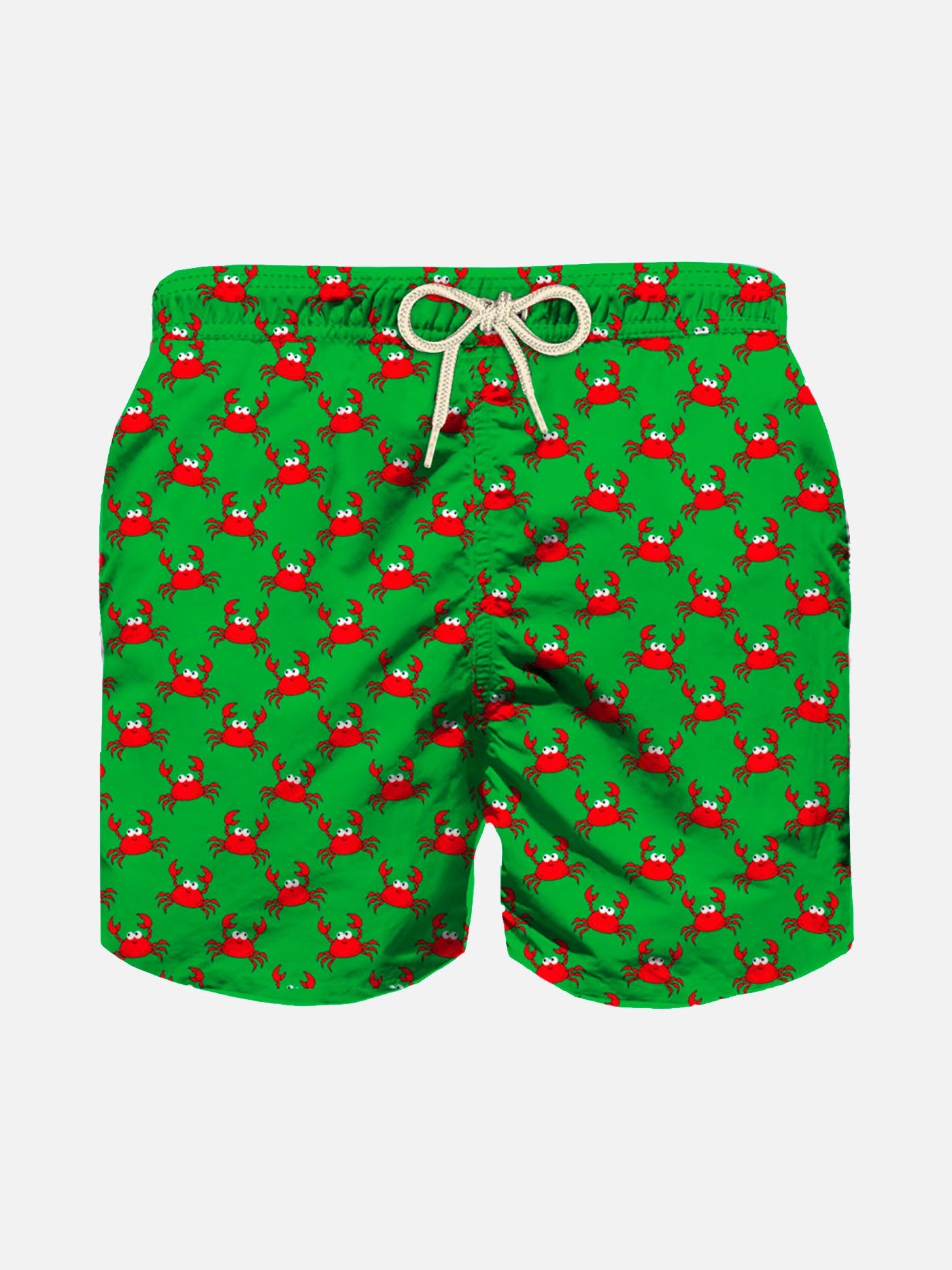 Boy Swim Shorts With Crab Print Green Swimshort