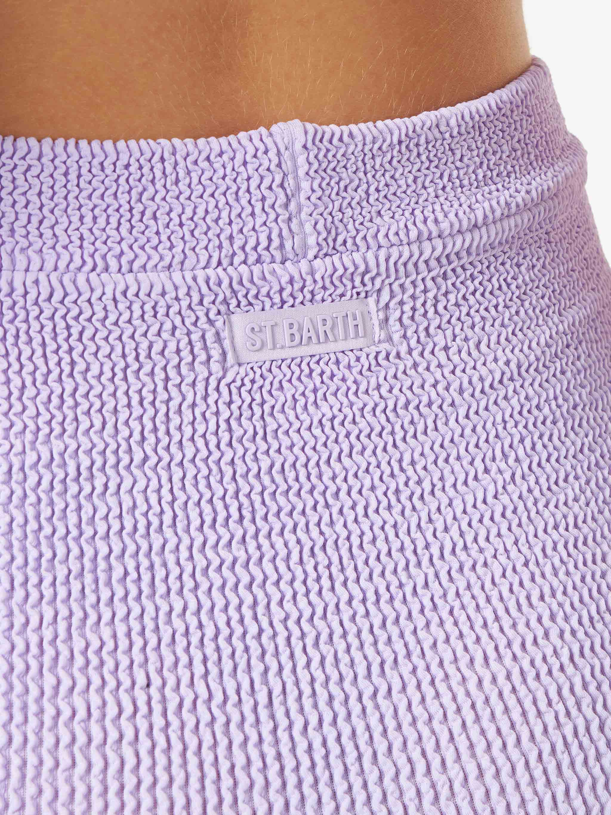 Destiny Lilac Crinkle Mini Skirt Pink