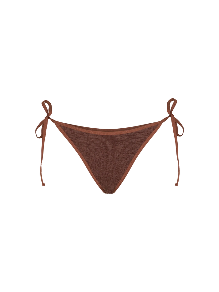 Marielle String Brown Bikini Briefs With Side Laces Bottom