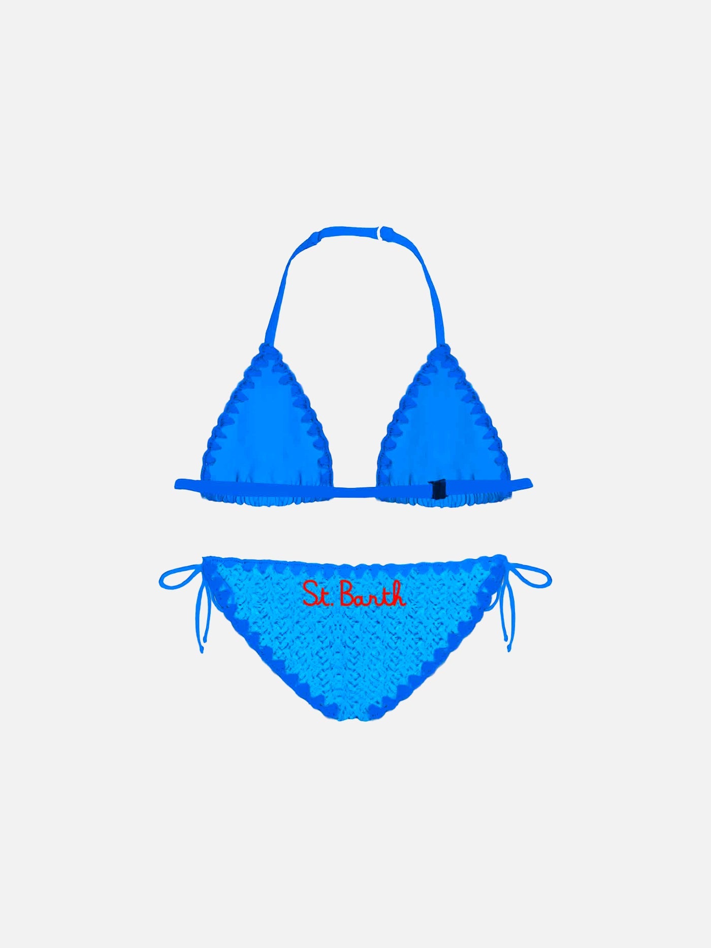 Girl Bikini With Embroidery Blue