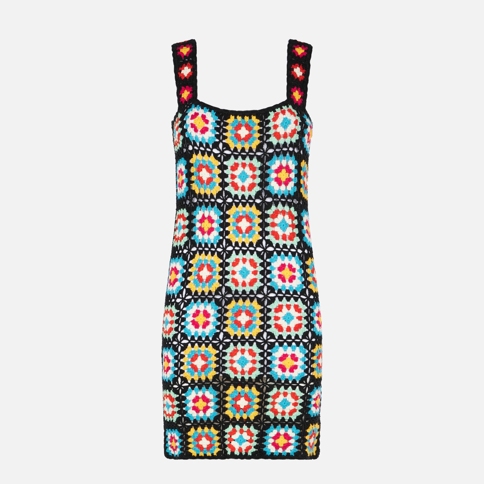 Jaisal Crochet Cotton Dress Black