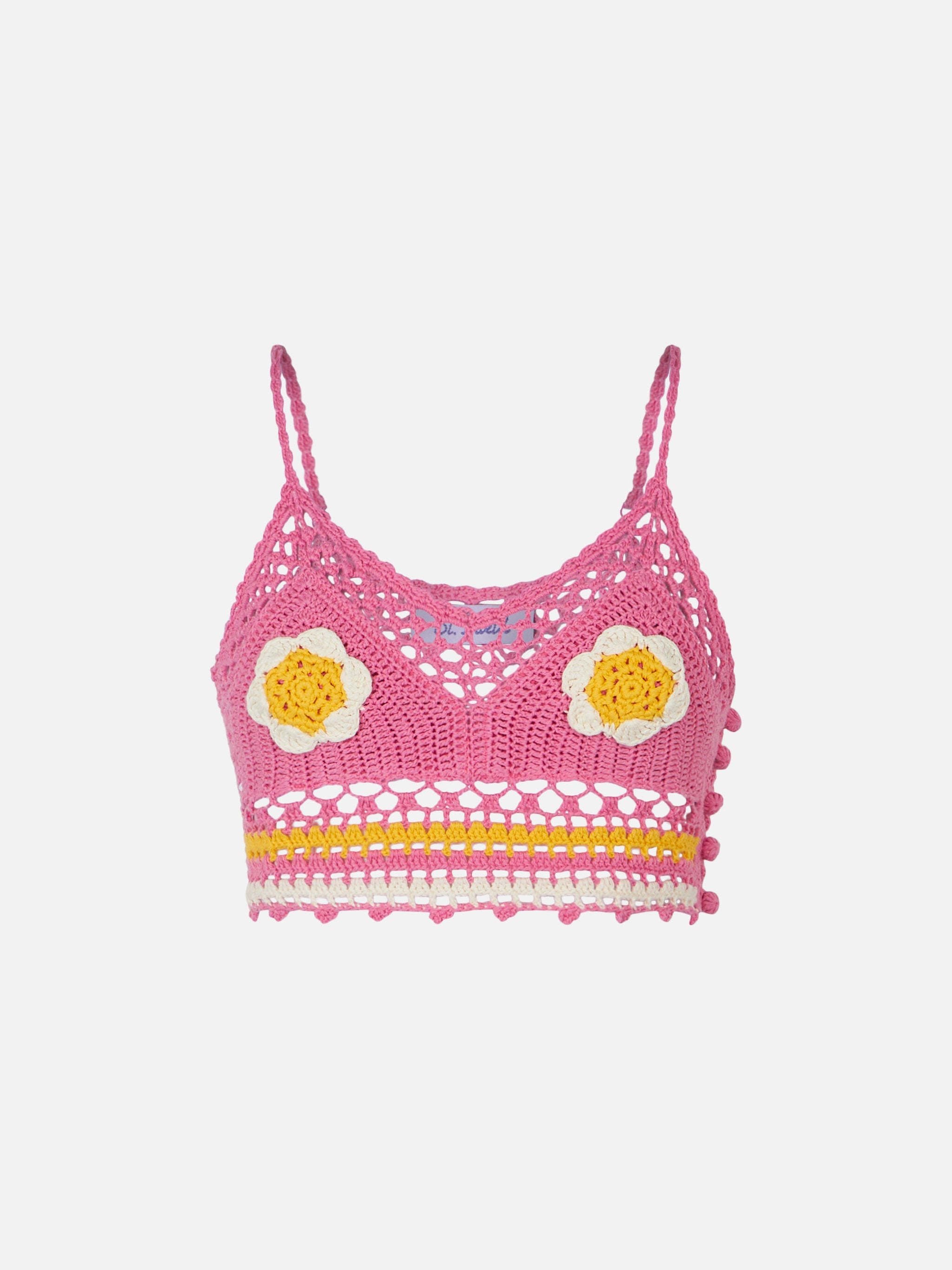 Daisy Crochet Top Pink Top_apparel