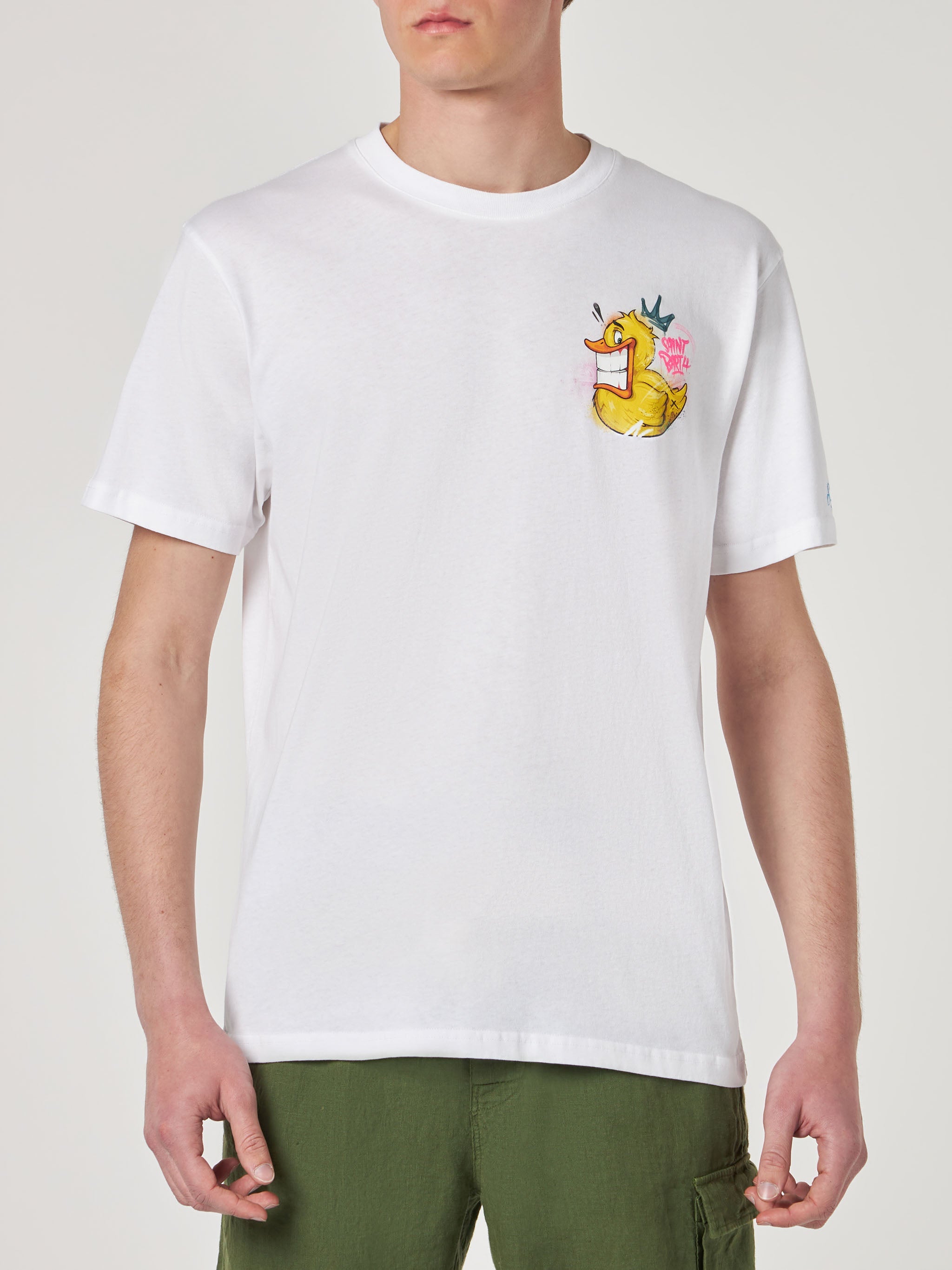 Man T-Shirt With Crypto Duck Print | Puppets® Special Edition White