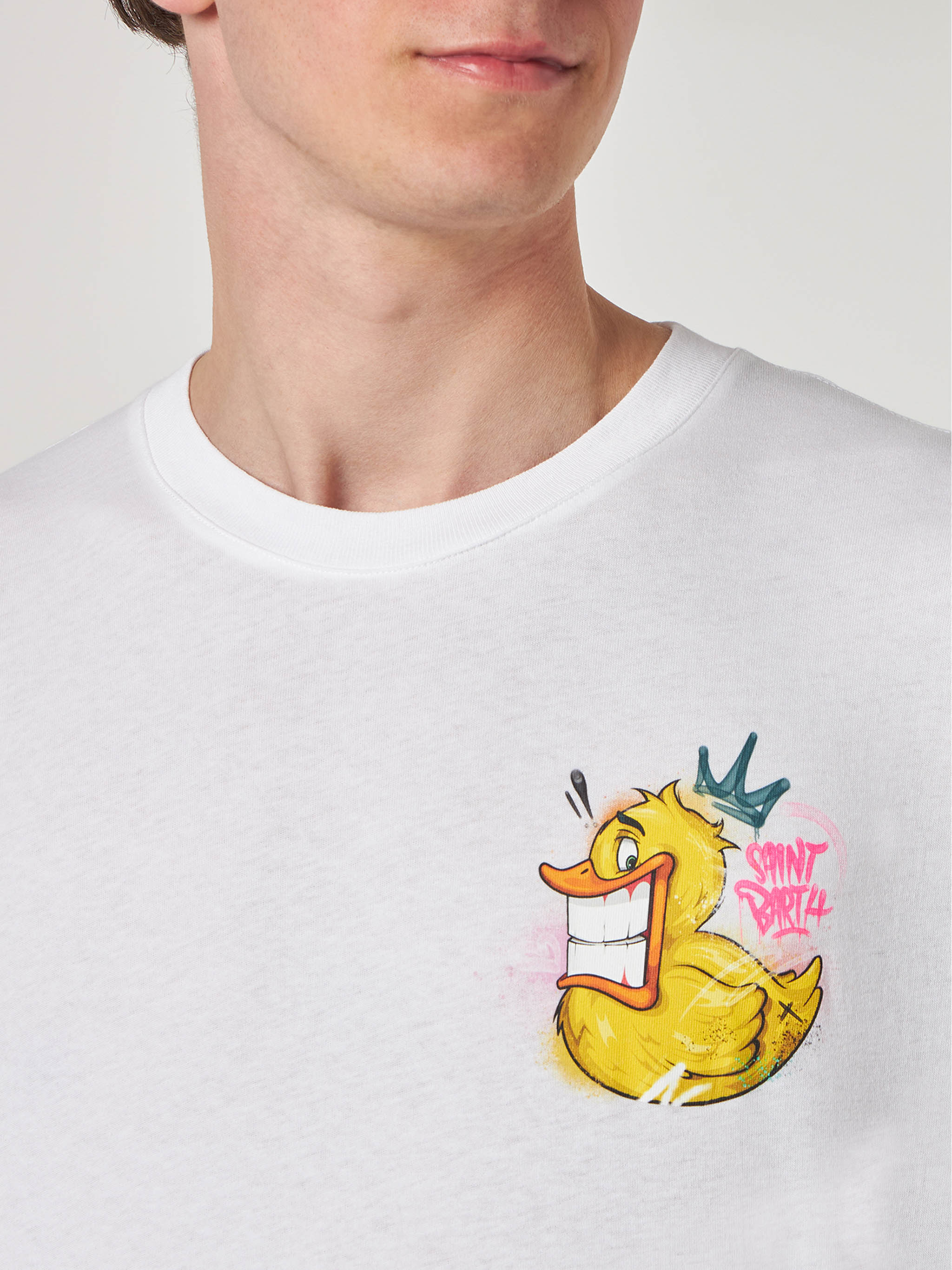 Man T-Shirt With Crypto Duck Print | Puppets® Special Edition White
