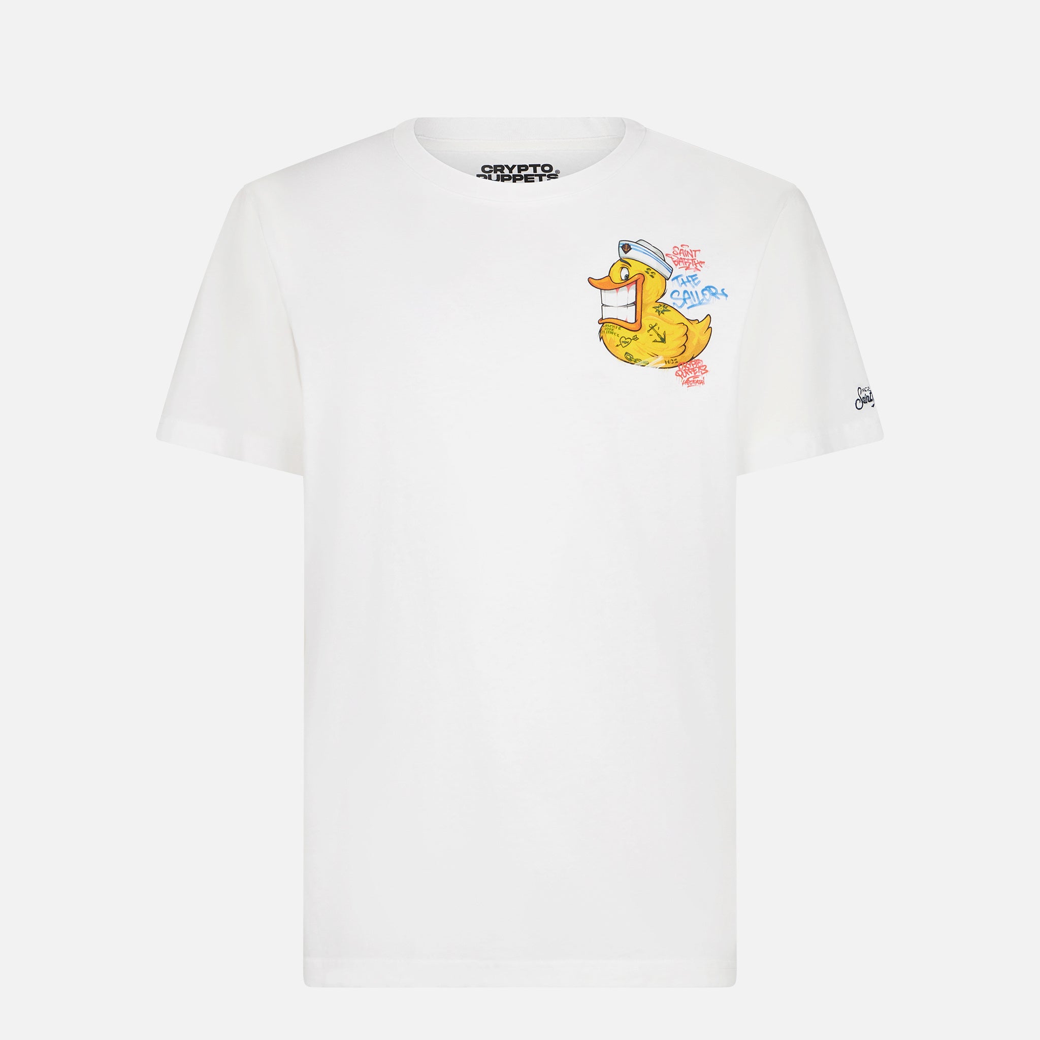 Man T-Shirt With Crypto Duck Print | Puppets® Special Edition White
