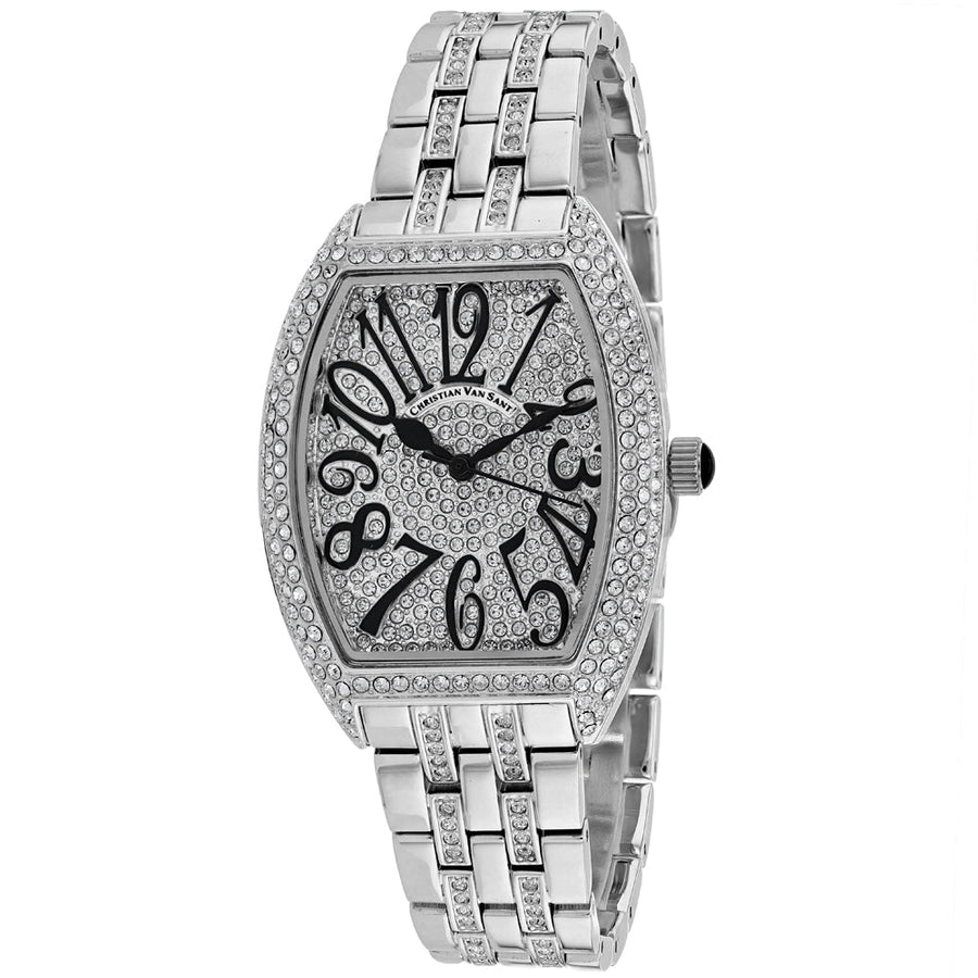 Christian Van Sant Womens Elegant Sparkle Silver