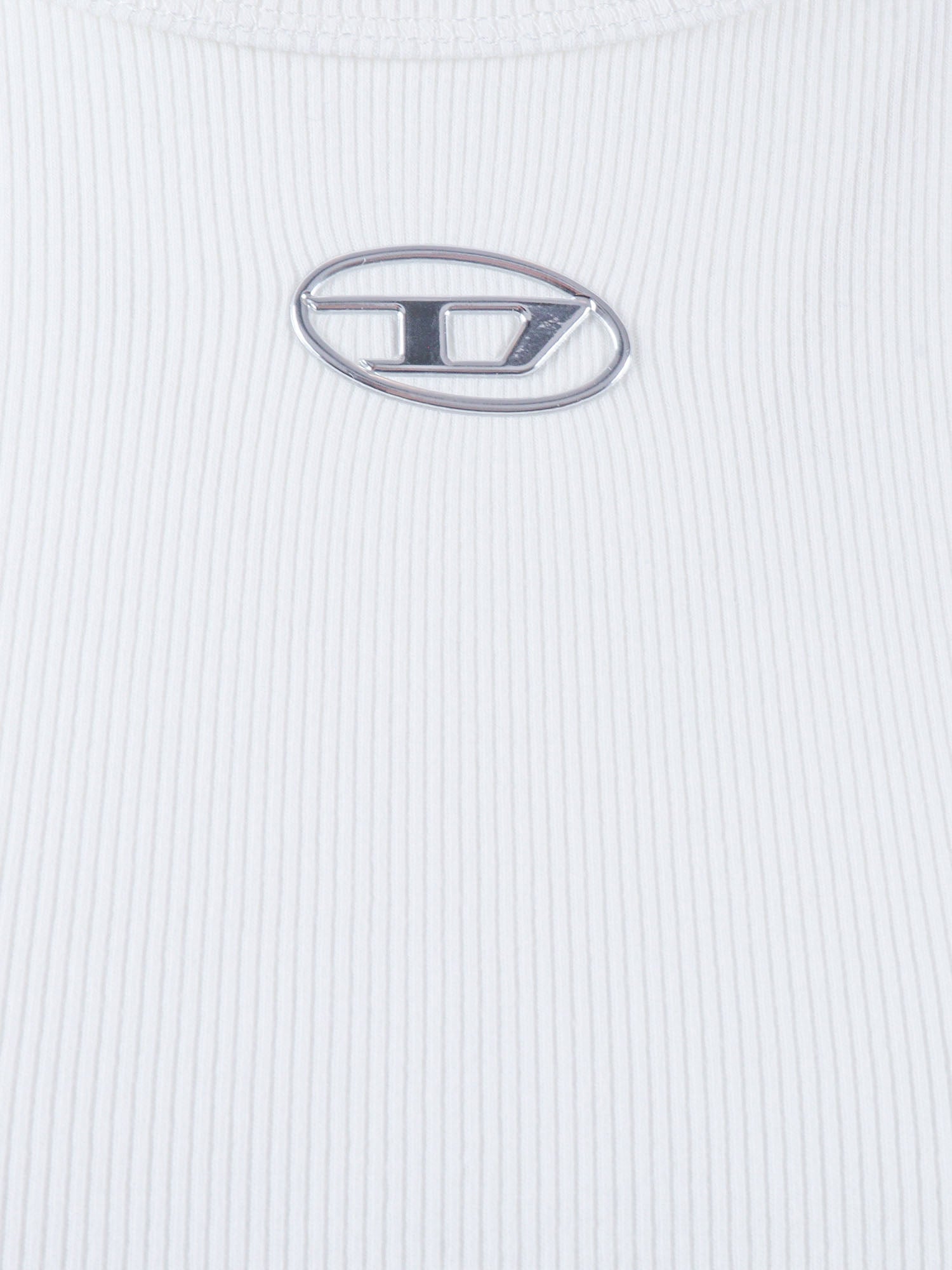 Tops White Cotton Elastane Top