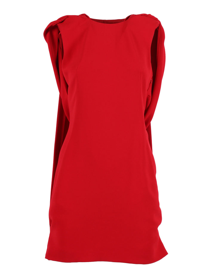 Dress Red Viscose Acetate Elastane Midi
