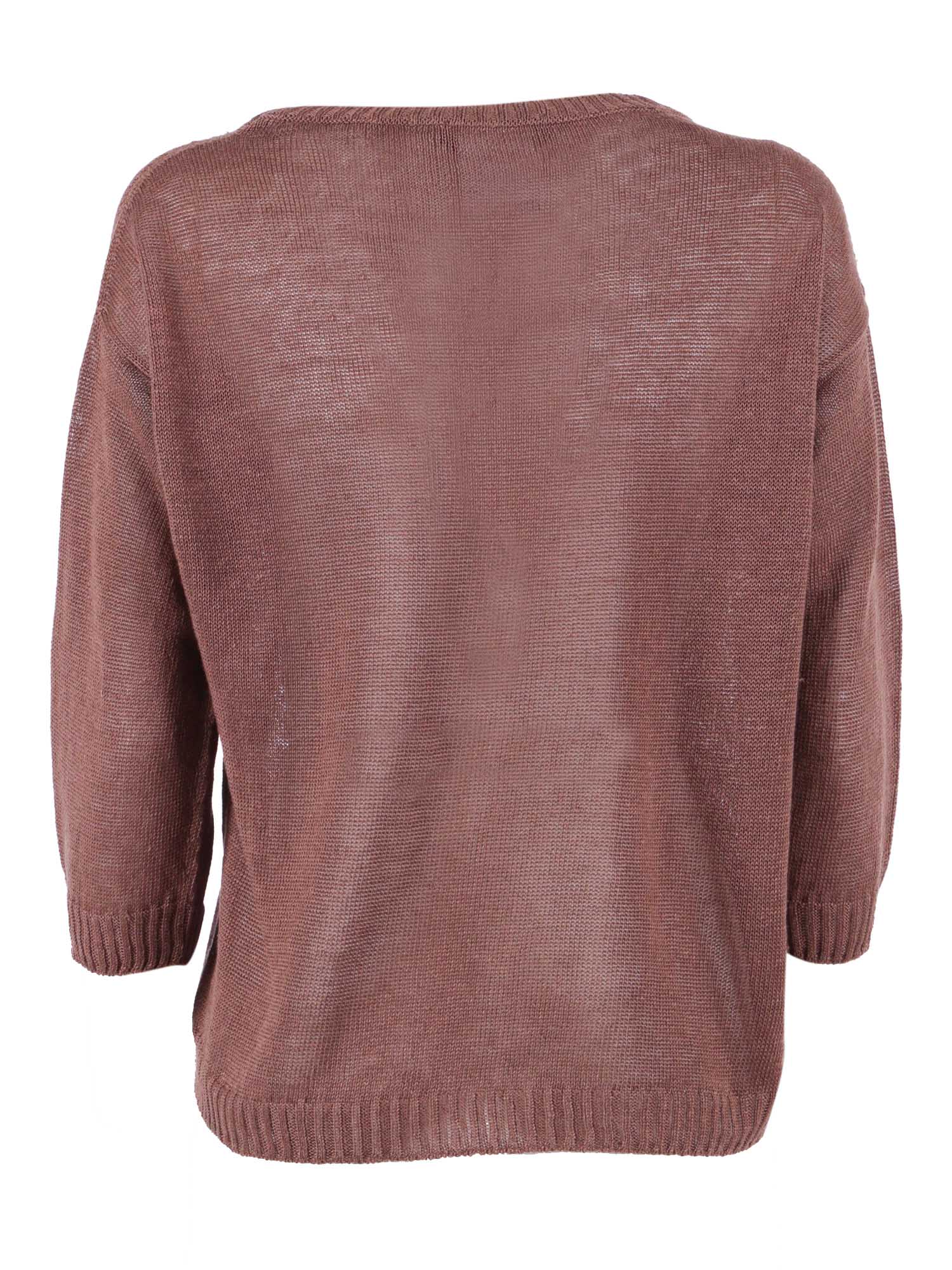 SWEATER Brown Linen Crewneck