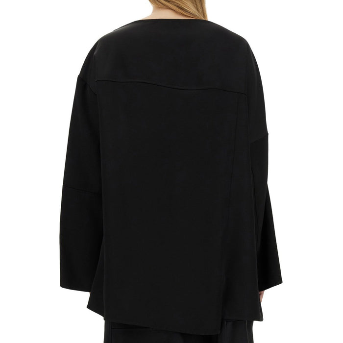 Jil Sander Blend Silk Blouse Black Viscose