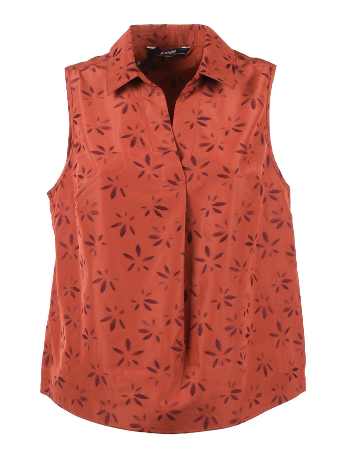 ANTY EMBY JACQUARD TOP Orange Recycled Nylon Cotton
