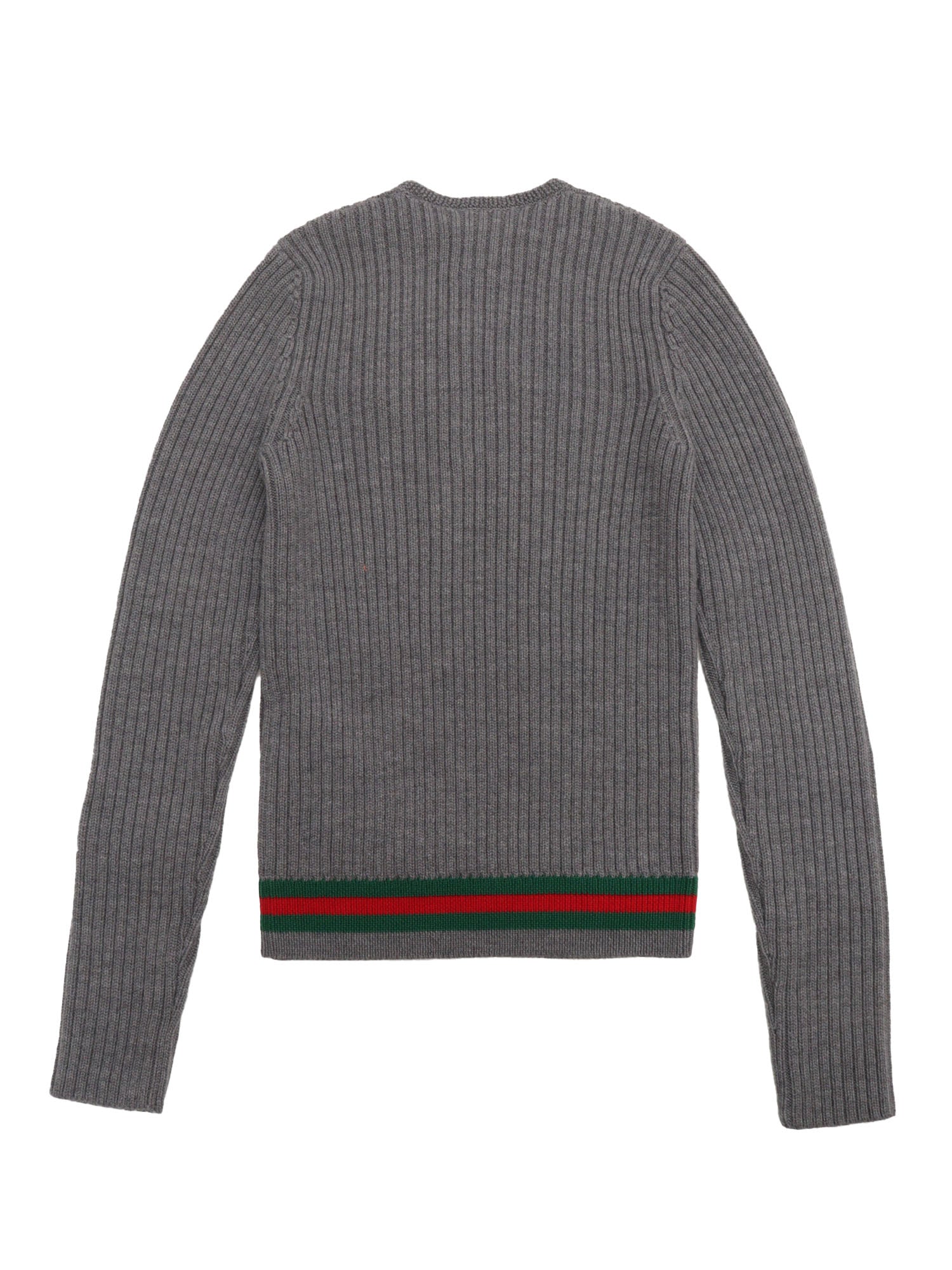 J L-S CREW NECK WO RIB ST Grey Wool Crewneck