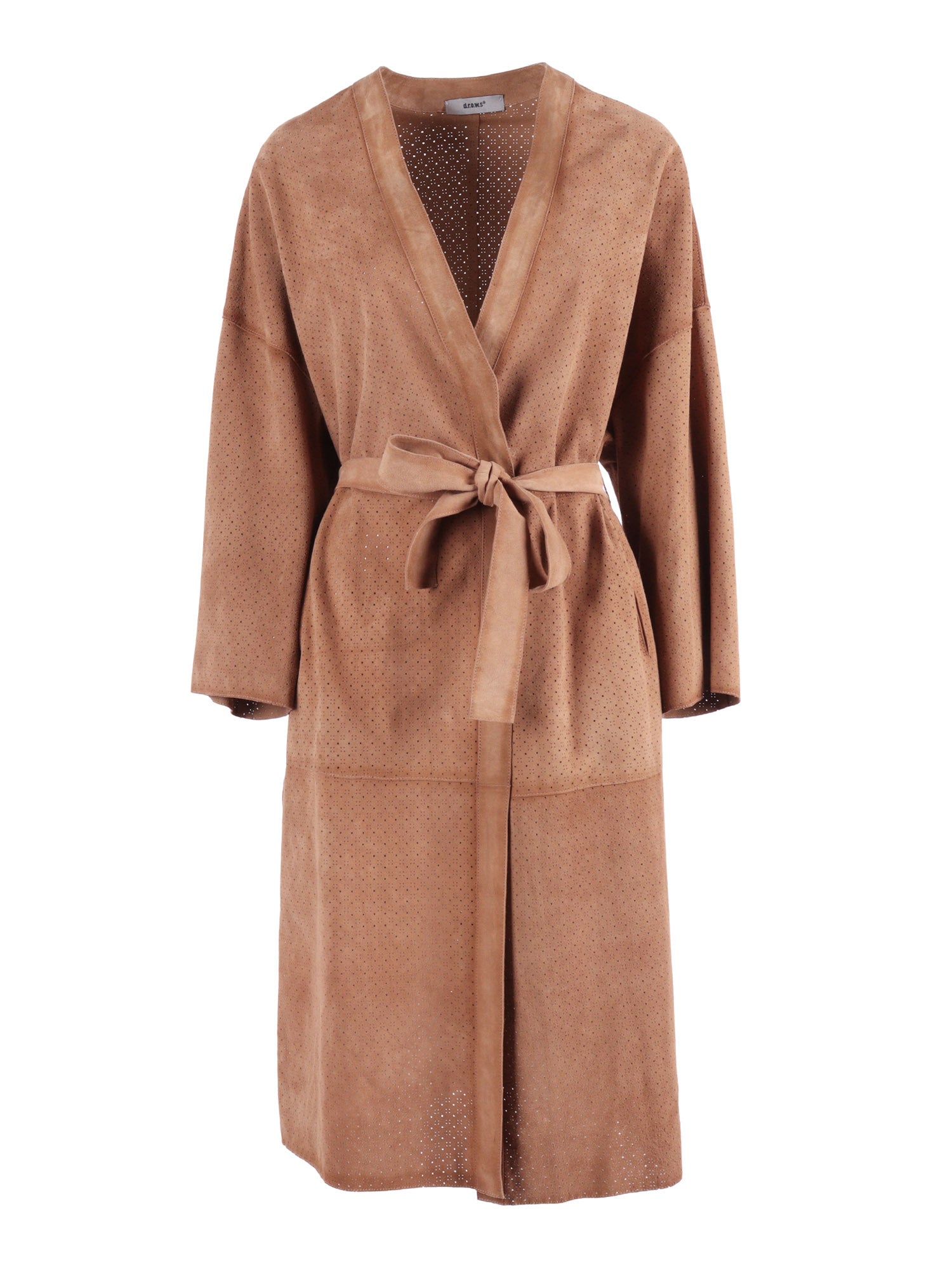 Woman Goat Suede Leather Coat Camel Goatskin