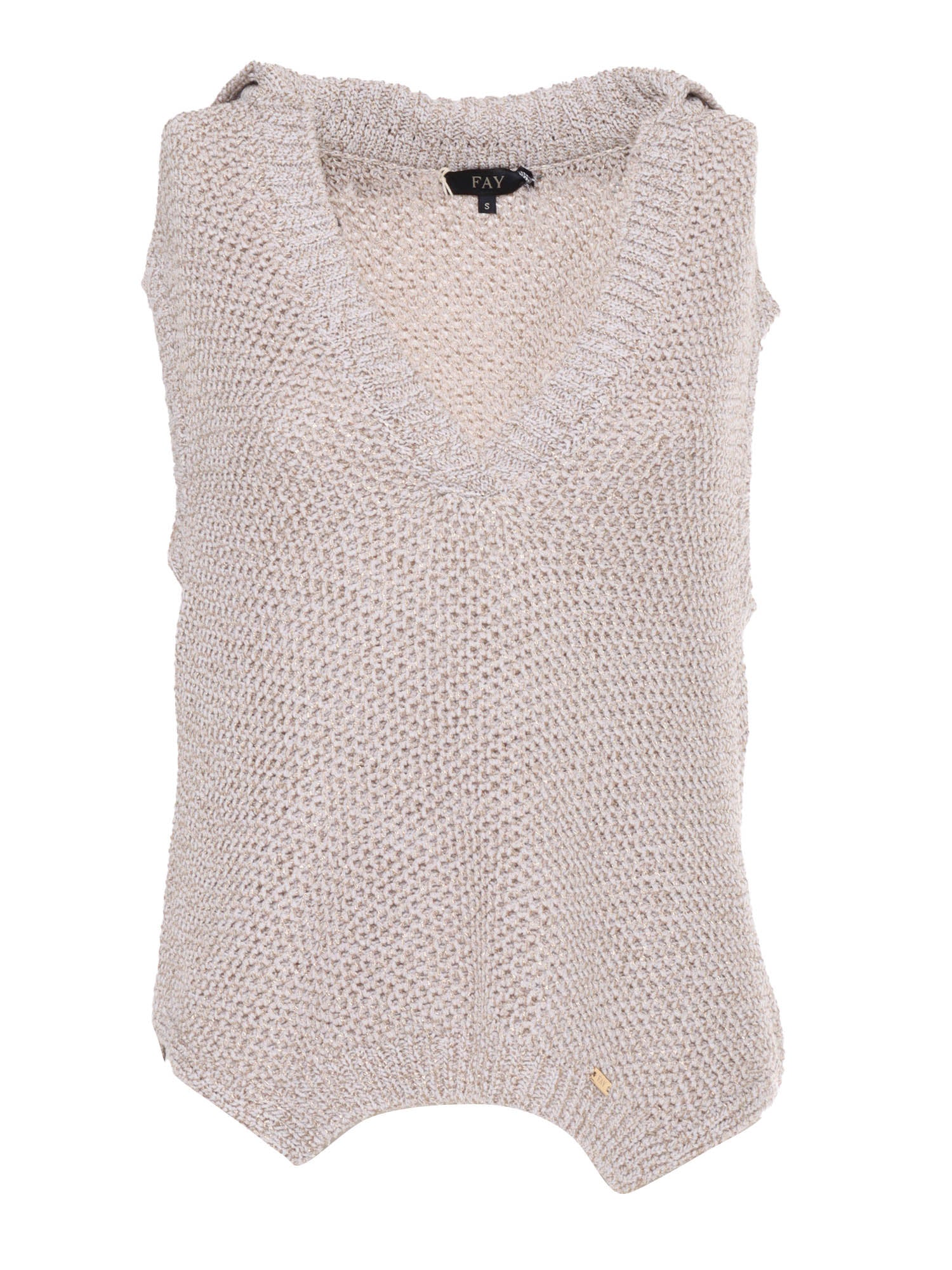 KNITTED VEST Beige Polyester Cotton