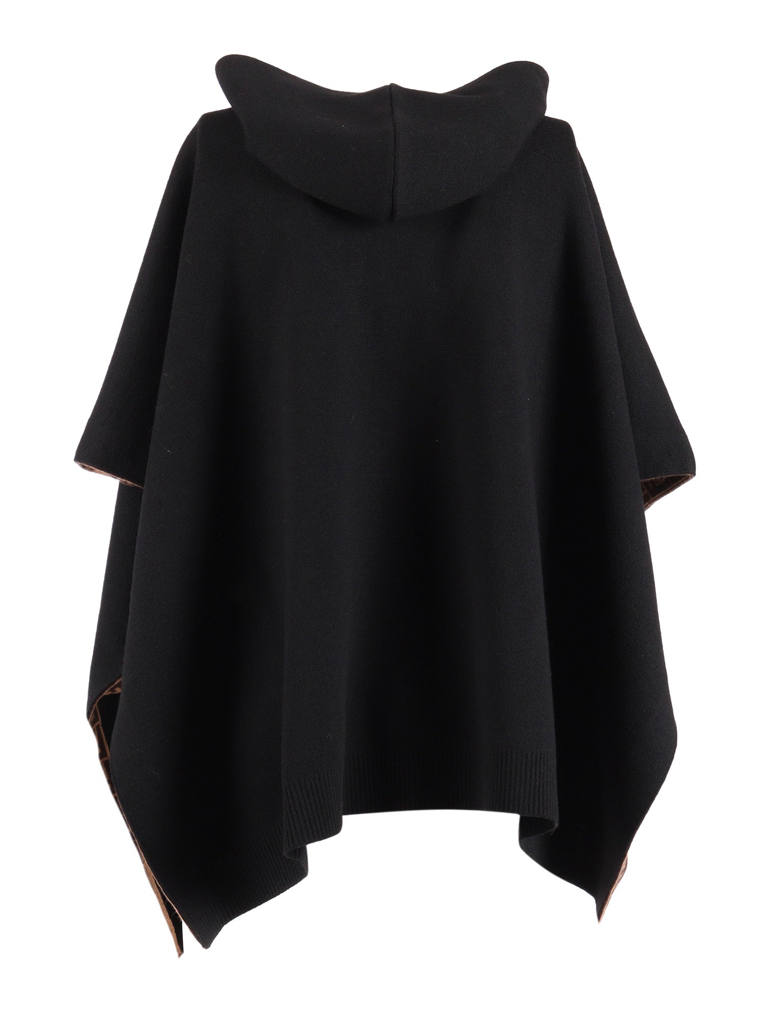 FENDI ROMA CAPE Black Virgin Wool