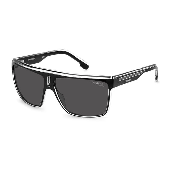 Carrera Sunglasses Shield Full Rim, Black-Crystal Frame And Polarized Grey Lens Carrera22-N07c5m9 Black White