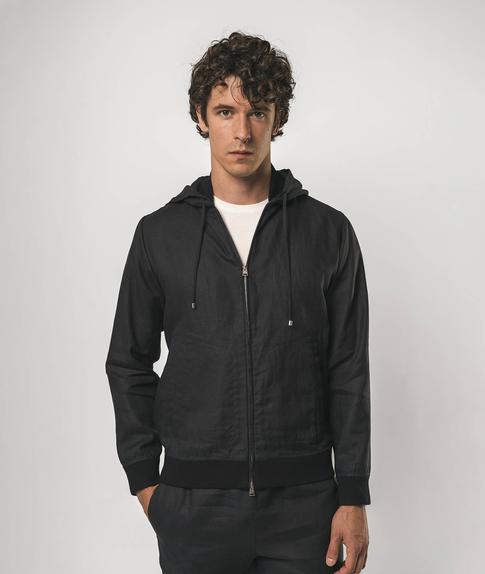 Linen Hoodie Korfu Olive Sportwear Blouson