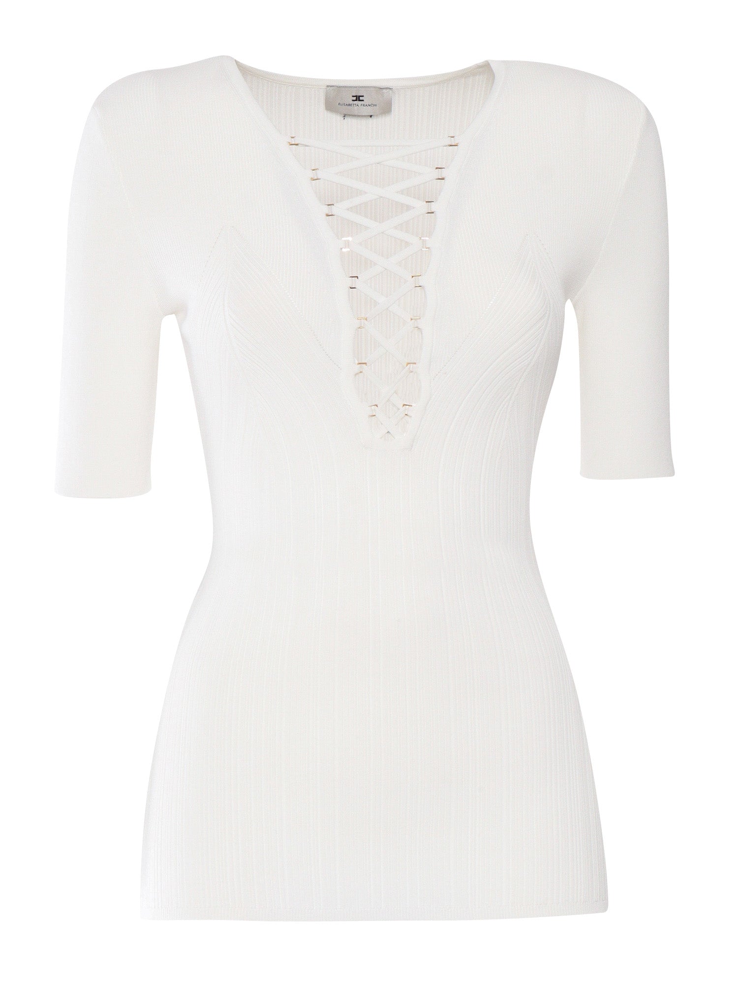 TRICOT SWEATER White Polyamide Viscose Crewneck