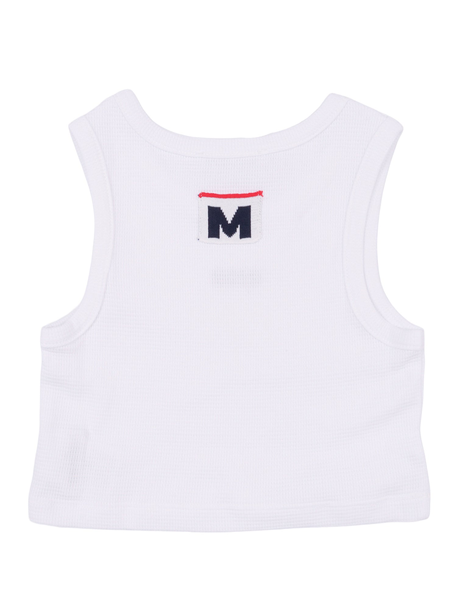 CROPPED WAFFLE TANK TOP GIRL White Cotton