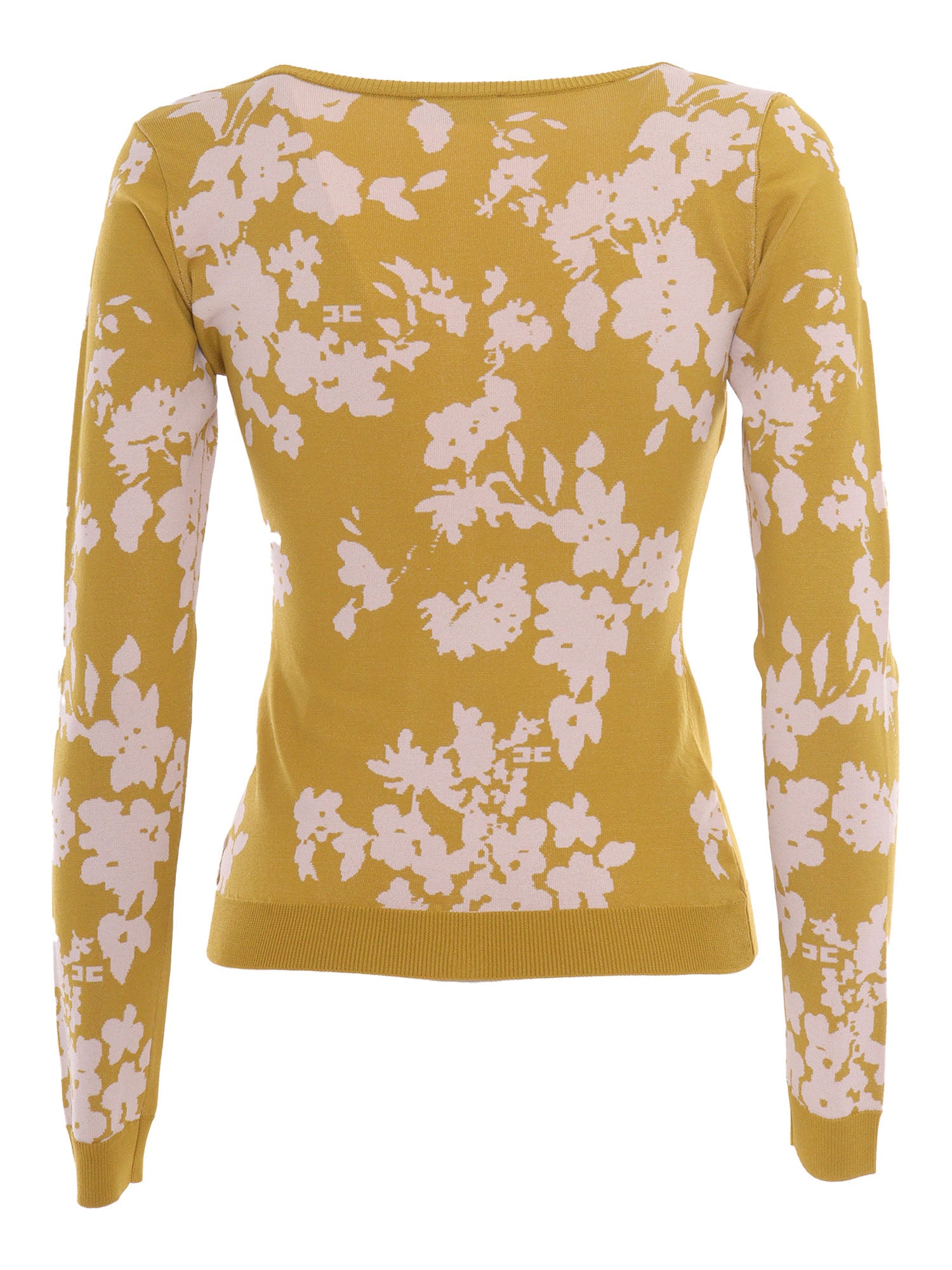 Tricot yellow sweater Viscose Elastane Crewneck