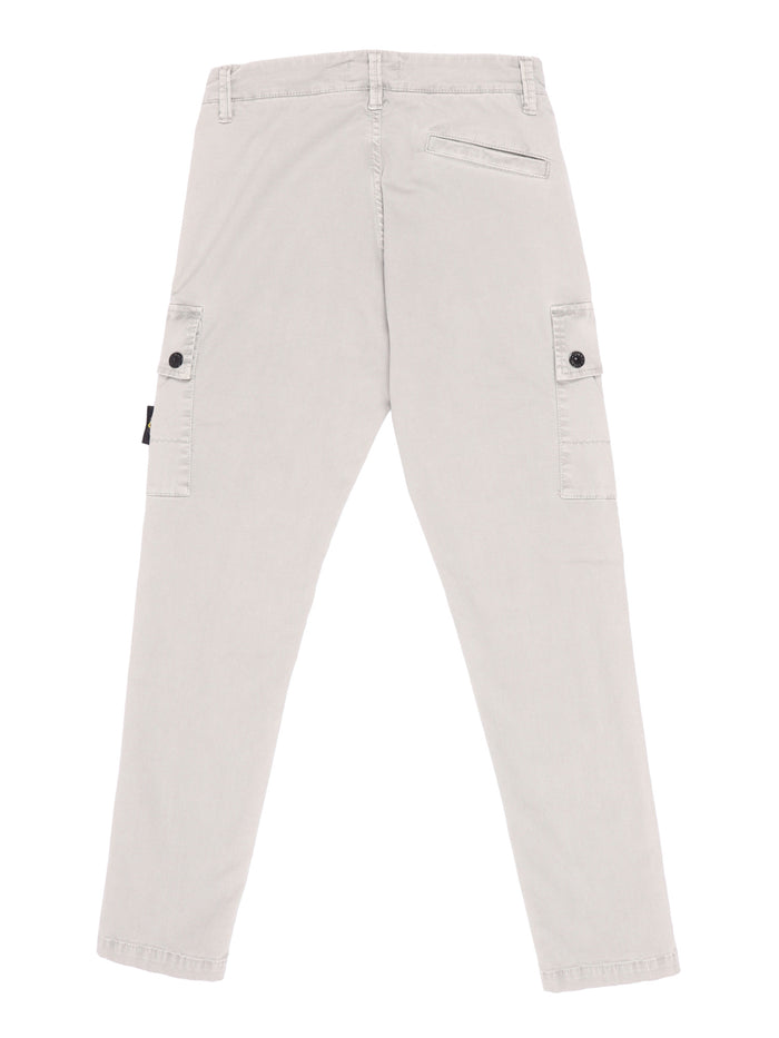 Regular Tapered Pants Grey Cotton Elastane