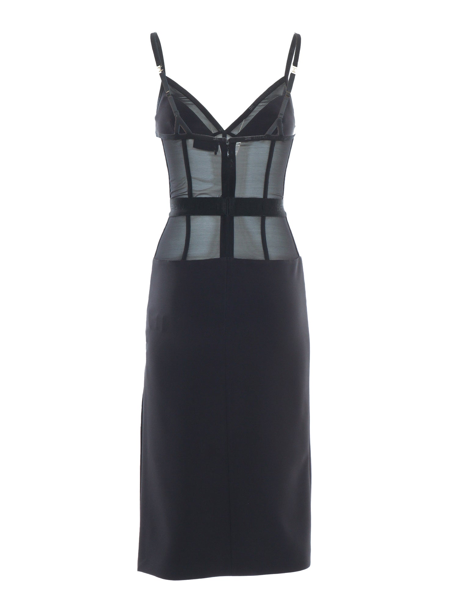 Black DRESS Polyester Elastane Midi