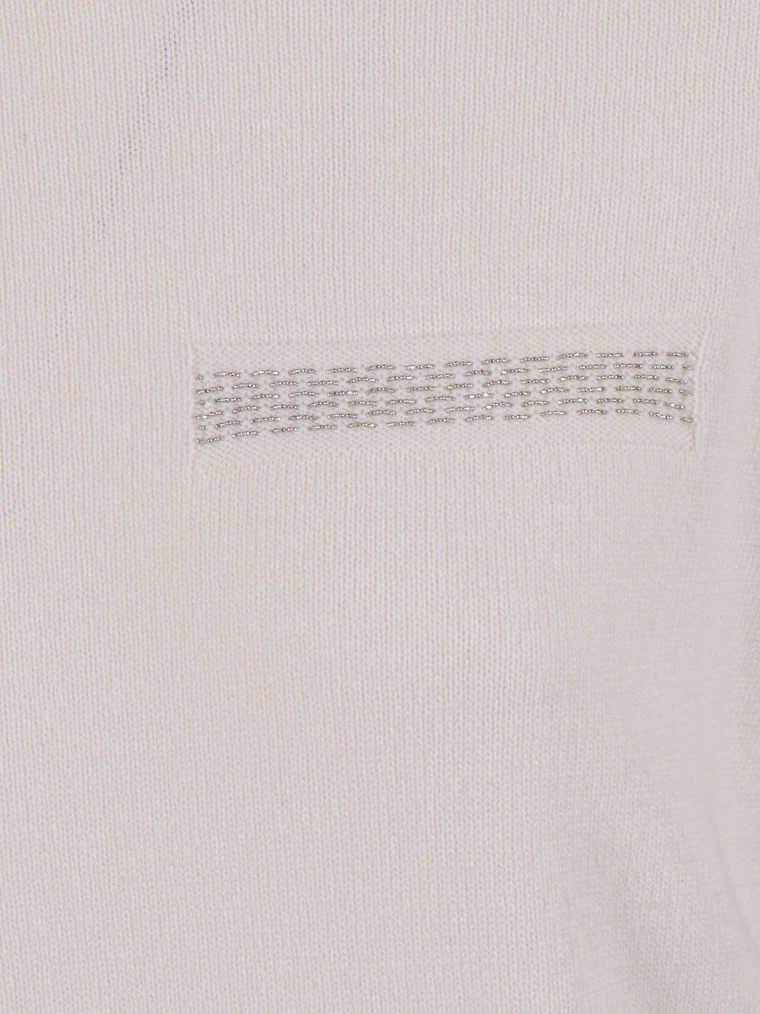 Knitted Sweater White Virgin Wool Silk Cashmere Crewneck