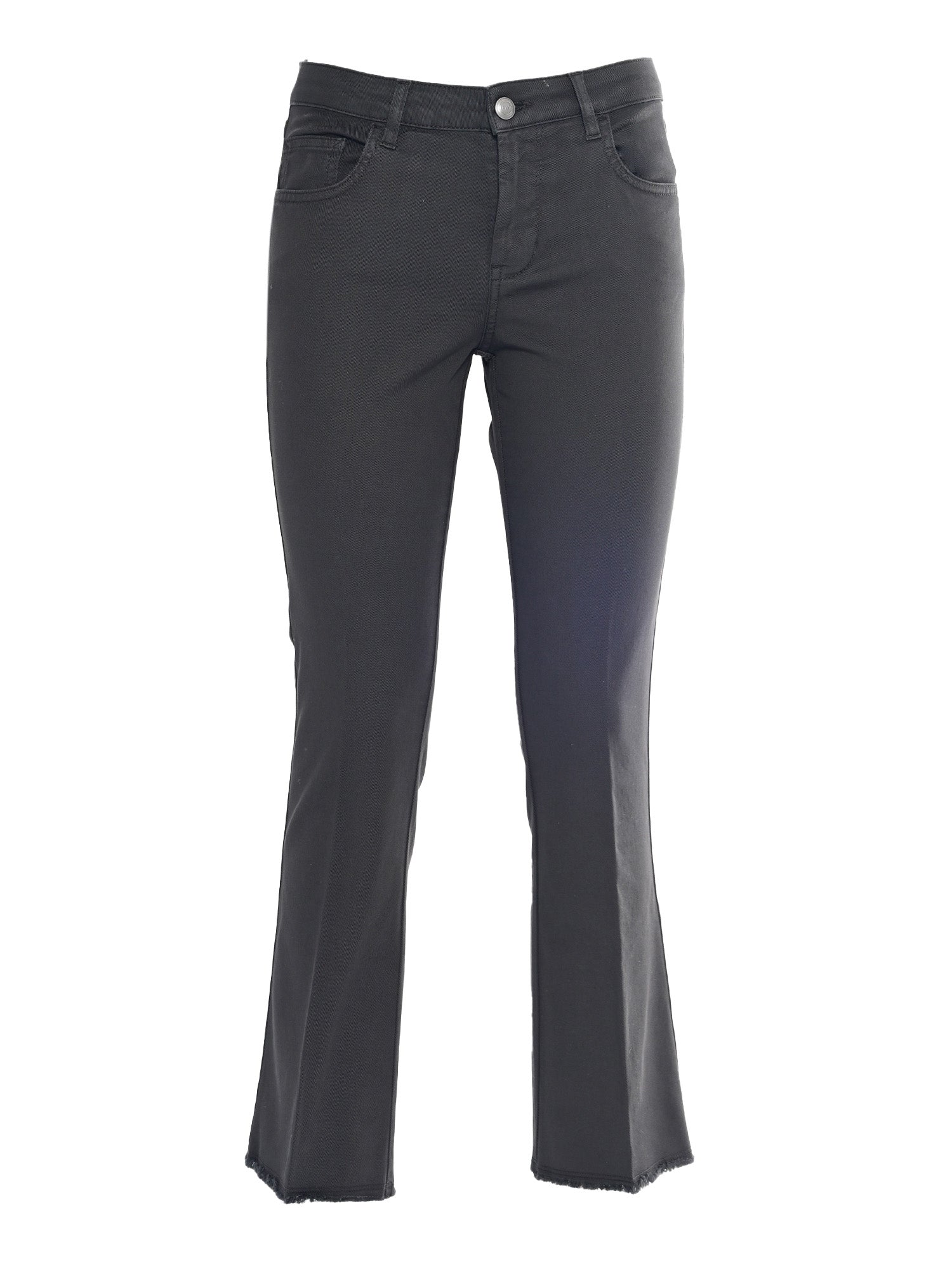 CROPPED PANTS Black Cotton Elastane