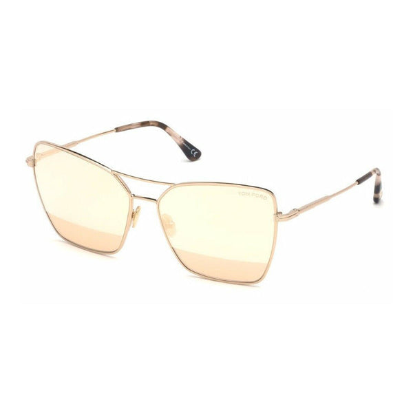 Tom Ford Sunglasses Cat Eye Full Rim, Shiny Rose Gold Frame And Lens Ft073828z