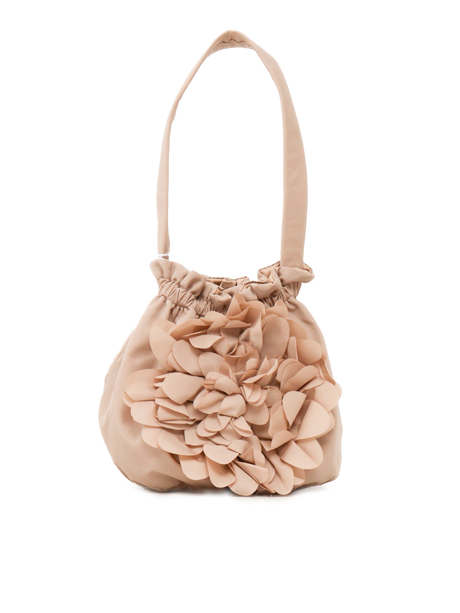 TAFFETA BAG WITH FLOWER Beige Handbag