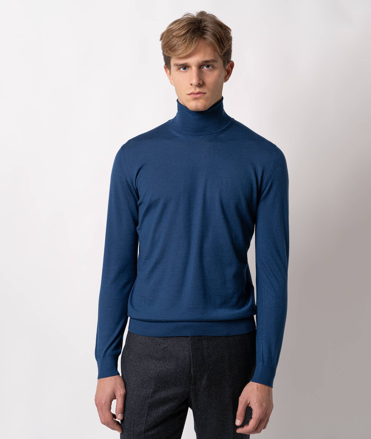Turtleneck Cashmire And Silk Sweater Salisburgo Purple High Turtle Neck