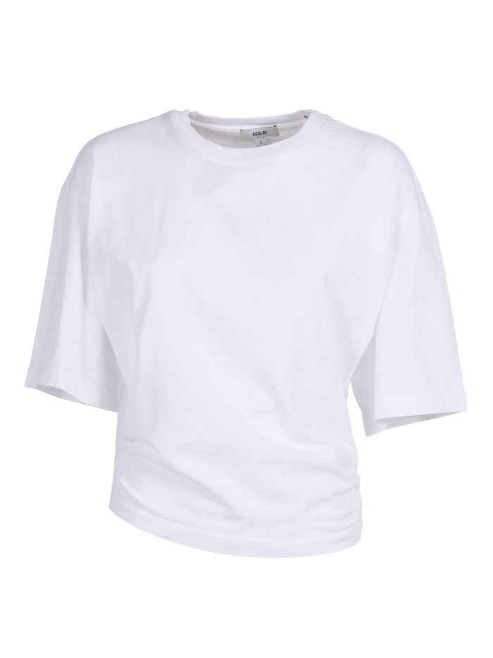 SHARI SCULPTURAL TEE White Regenerative Cotton Short Sleeves T-shirt