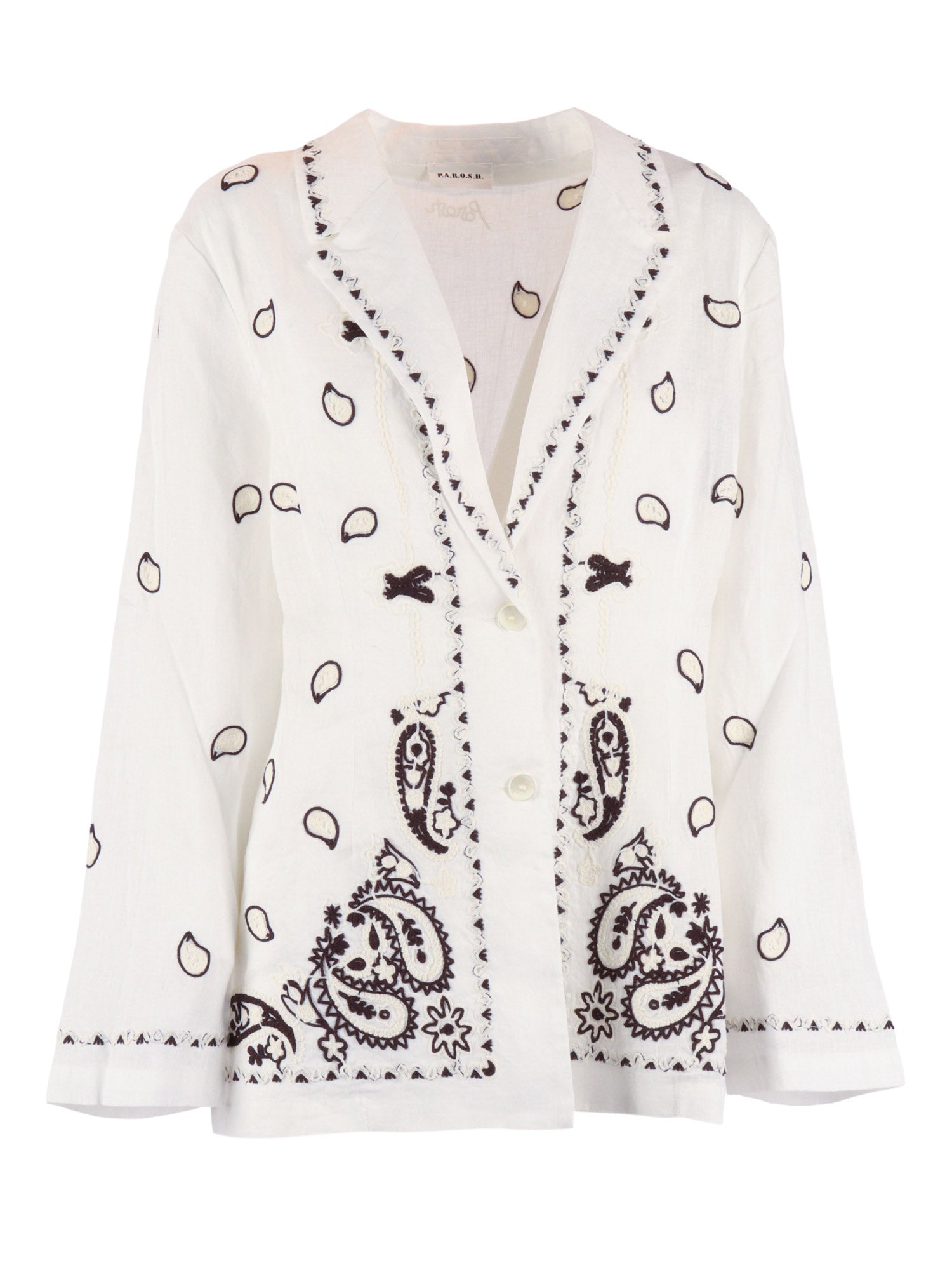 JACKET WITH EMBROIDERY Panna Linen