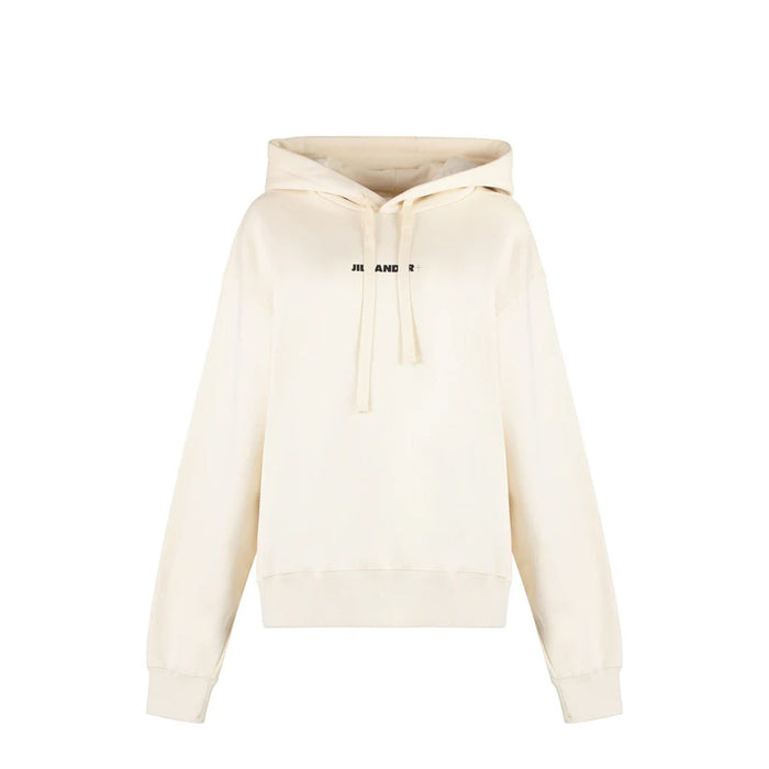 Jil Sander Cotton Hooded Sweatshirt White
