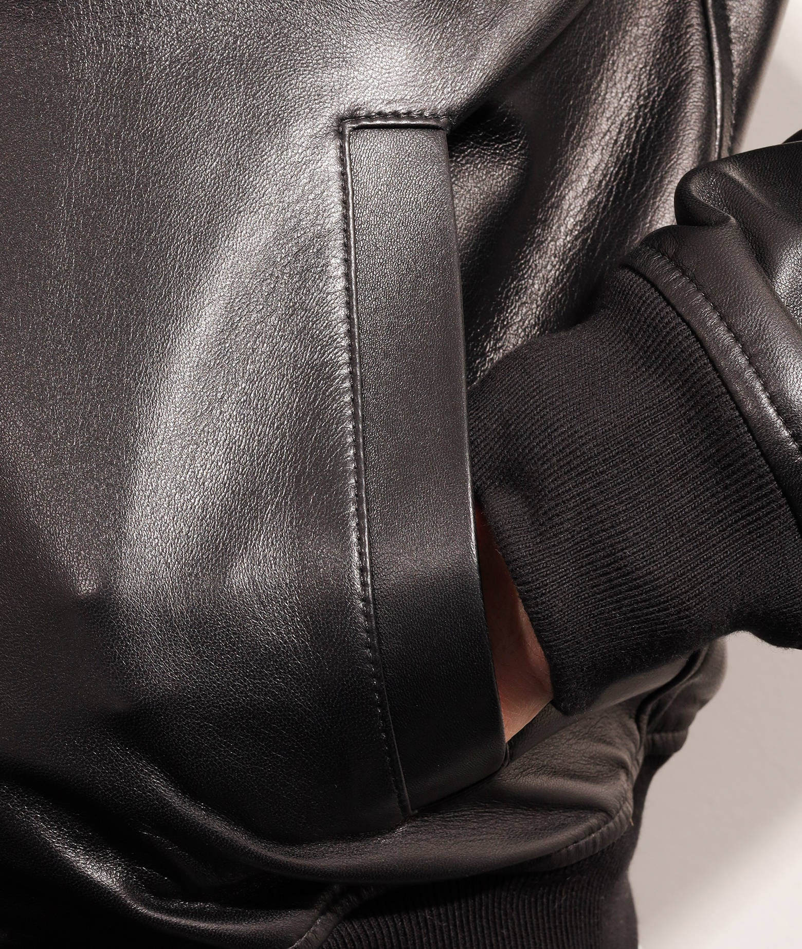 Leather Bomber Nottingham Black Blouson