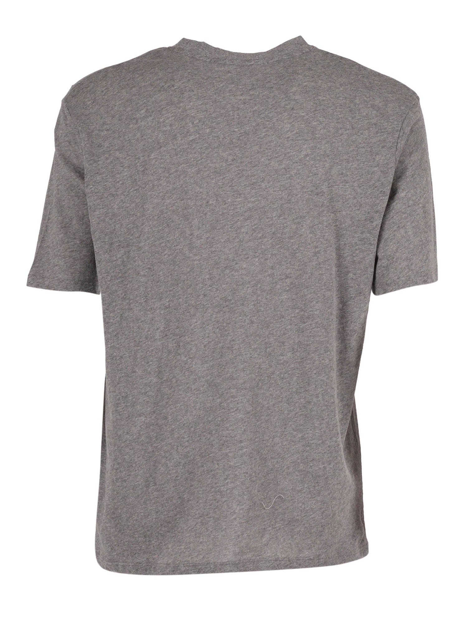 Short Sleeve Round Neck T-Shirt Grey Organic Cotton Cashmere Sleeves