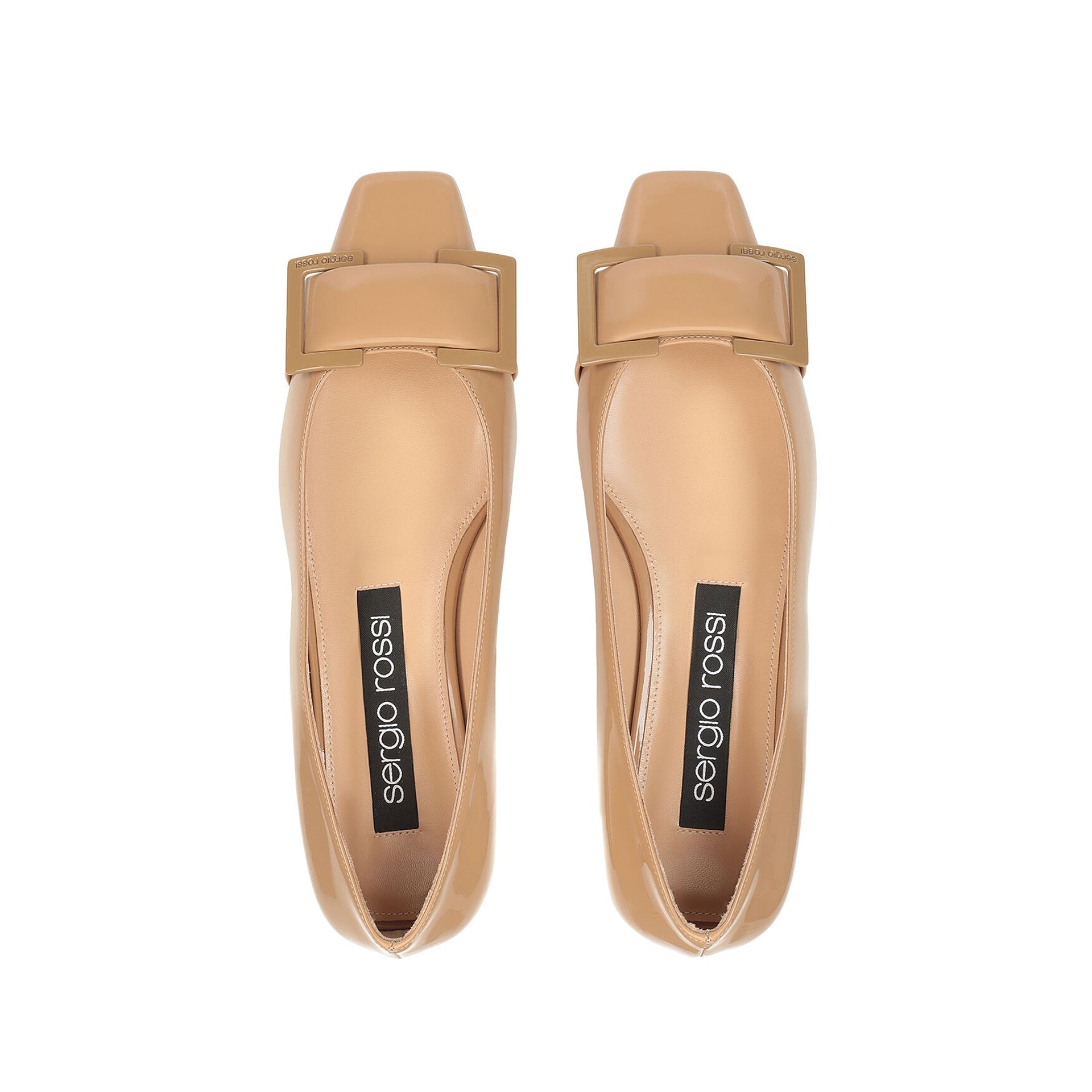 Sergio Rossi Leather Ballerina Flats Brown Calf