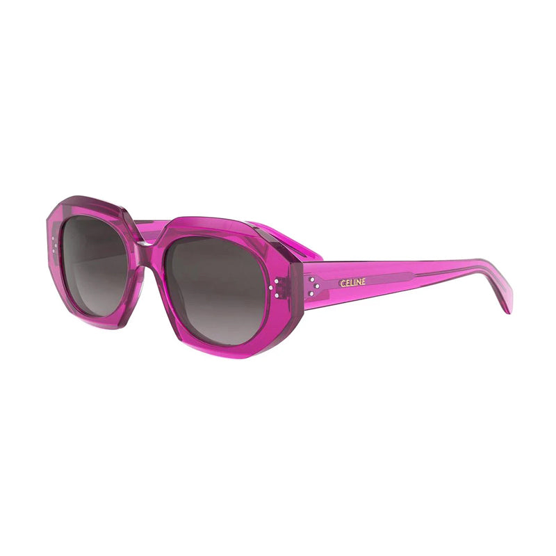 Celine Sunglasses Square Full Rim, Shiny Rose Frame And Brown Gradient Lens Cl40319i72f One Color