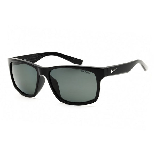 Nike Sunglasses Rectangle Full Rim, Shiny Black Frame And Grey Polarized Lens Nikecruiserpfq4678010