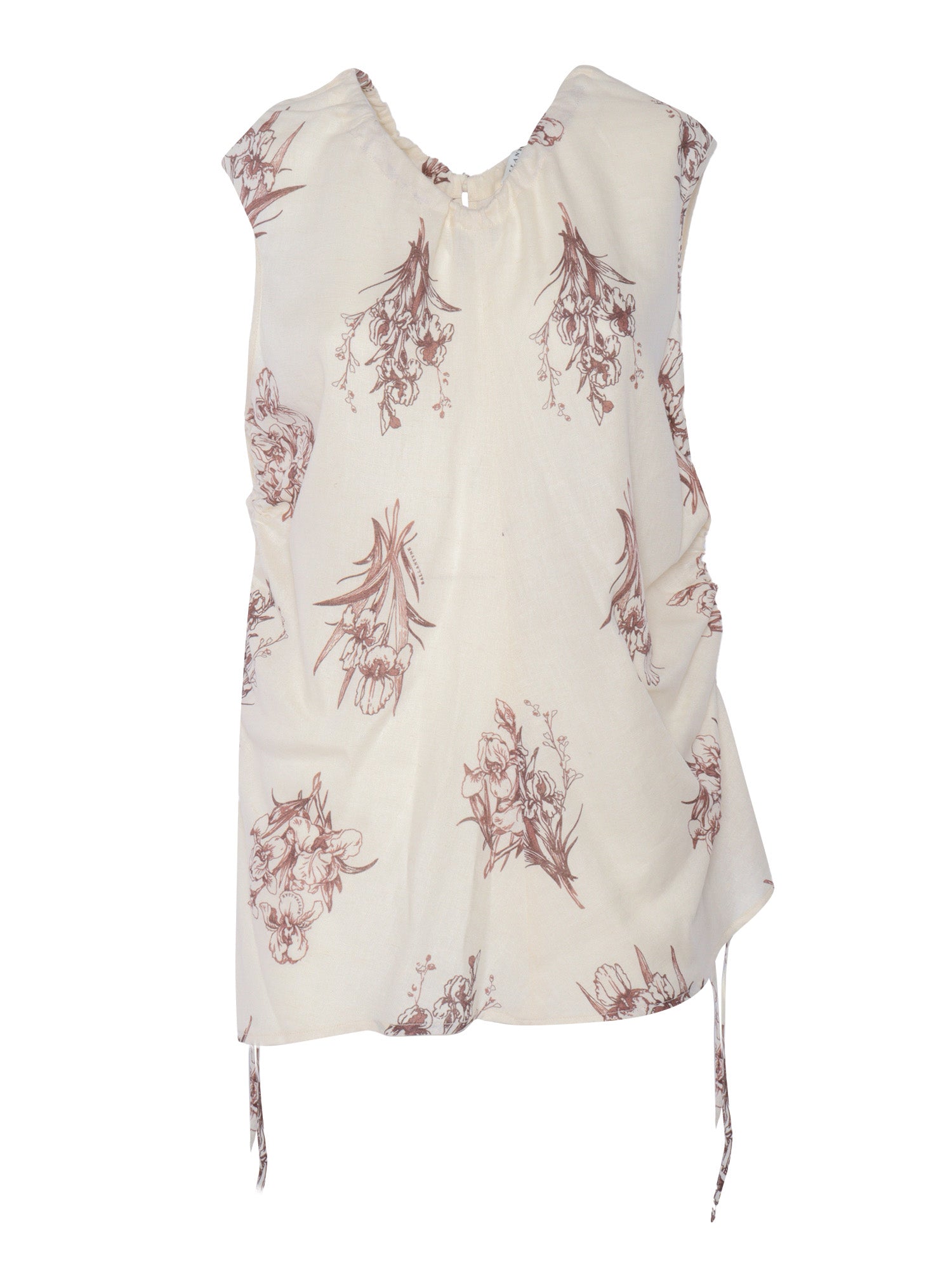 White top with prints Linen Viscose