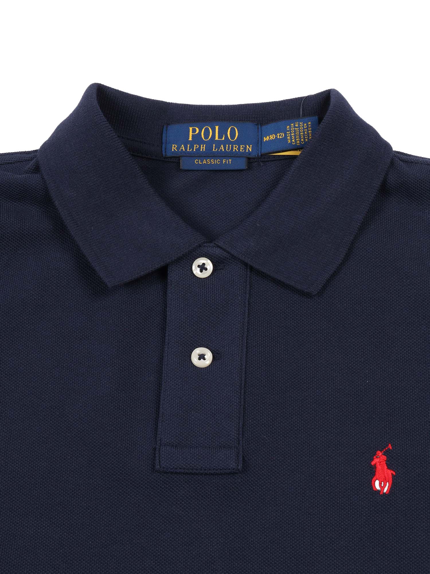 POLO-TOPS-KNIT Blue Cotton Short Sleeves Polo