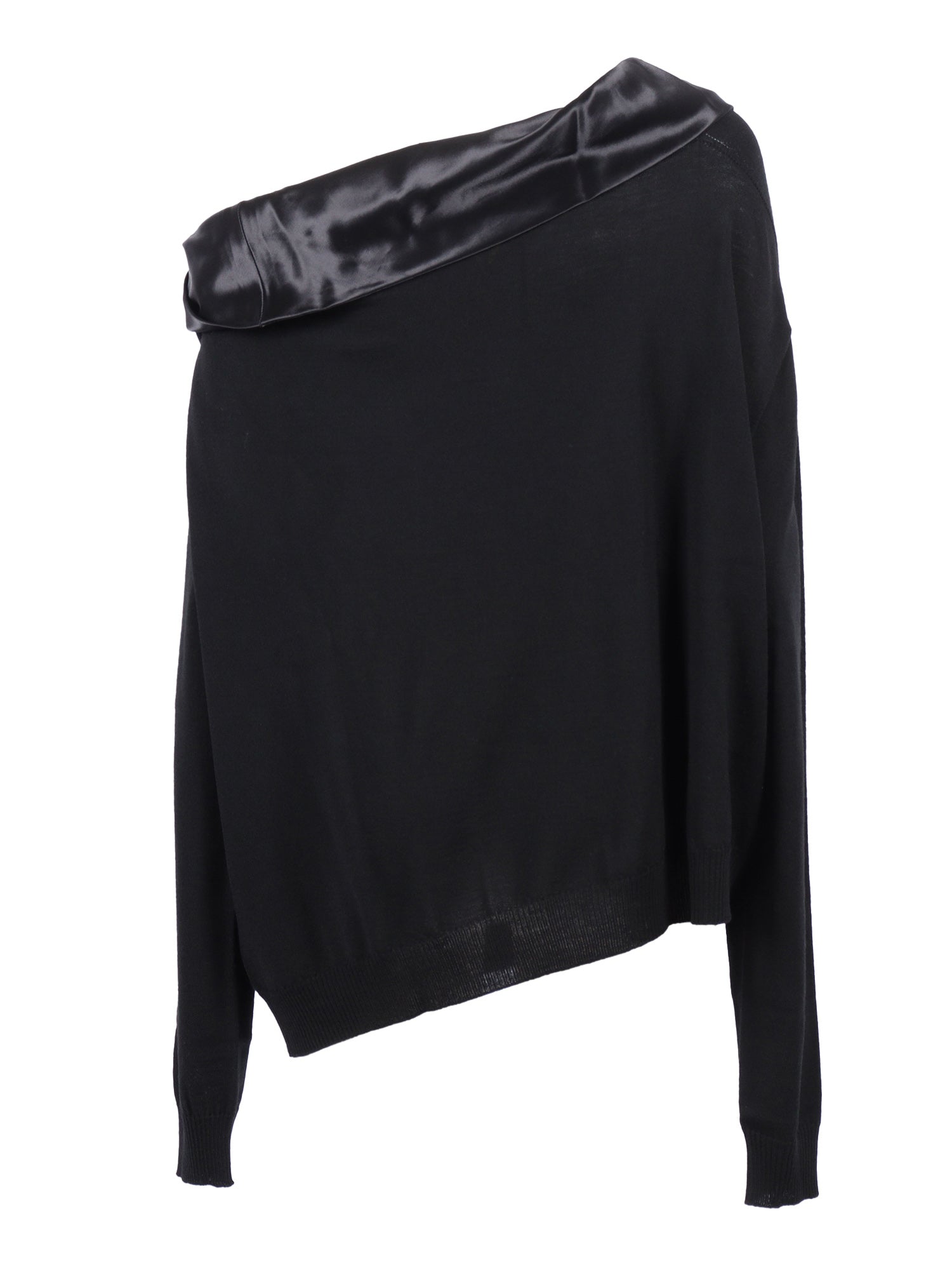 Sweater Black Virgin Wool Crewneck