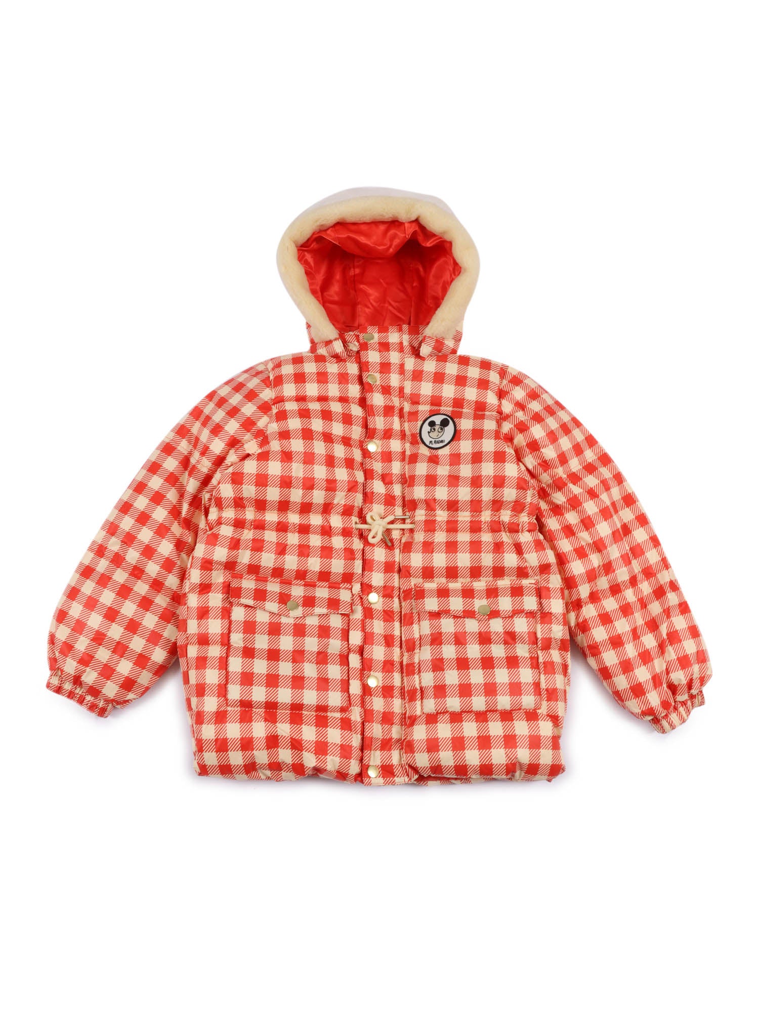Ritzratz Patch Gingham Aop Heavy Puffer Red Recycled Polyester Short