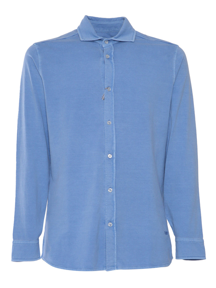 FAY JERSEY TINTO FROSTED SHIRT Light Blue Cotton