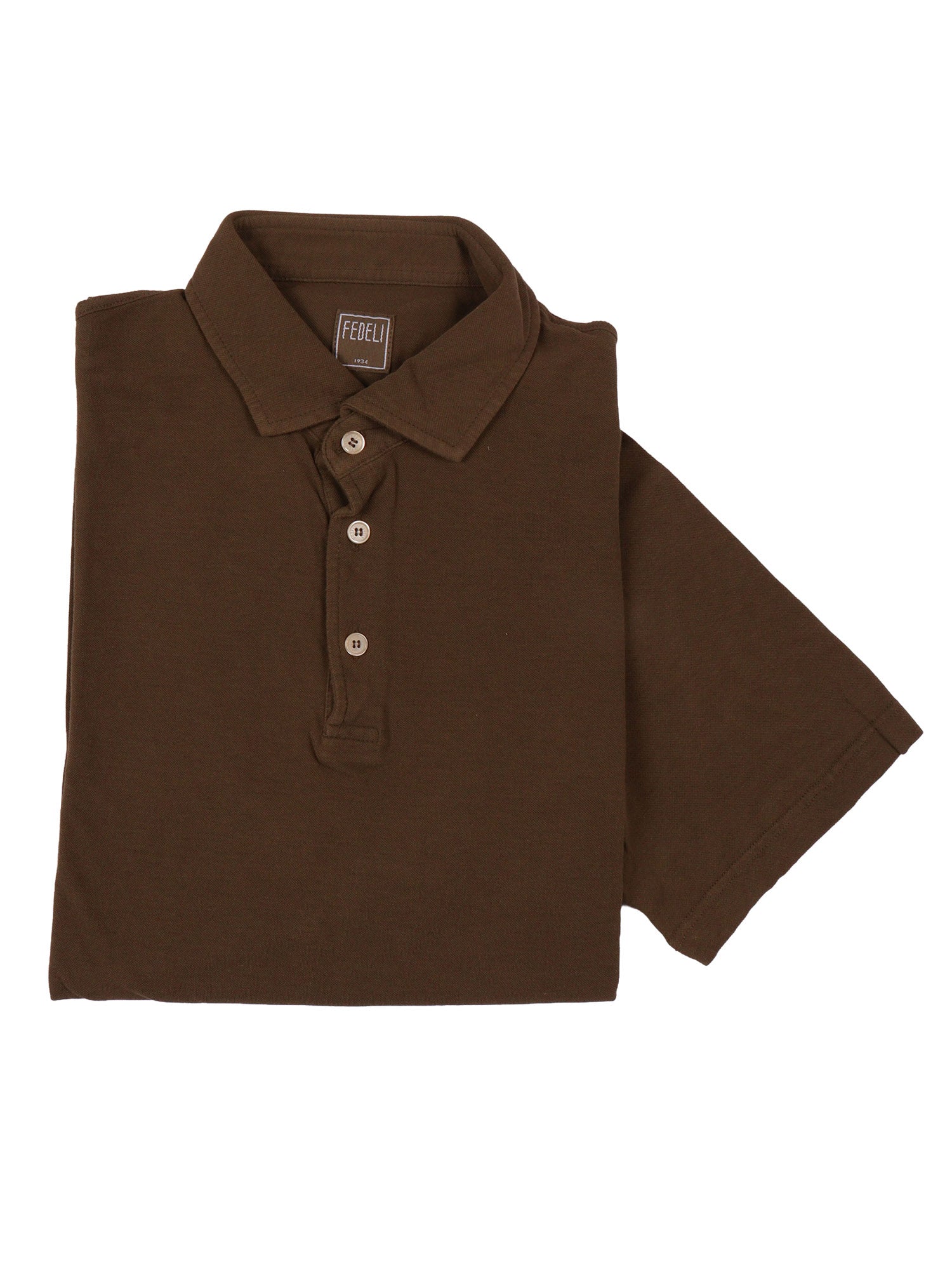 POLO-SHIRT S-S KNITTED MAN Brown Cotton Polo Shirt